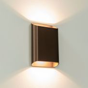 Artdelight Diaz Large - applique murale - 4 x 14,5 x 20 cm - 2 x 6W LED inclus - IP65 - bronze brossé