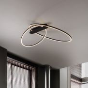 Nova Luce Kiklos - plafonnier - Ø 72 x 30 cm - 42W dimmable LED inclus - noir sablé