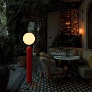 New Garden Monica 150 - lampadaire rechargeable à batterie avec télécommande - Ø 35 x 153 cm - 7W LED inclus - IP54 - bordeaux - 3000K-6500K