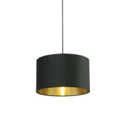 Searchlight Velvet Drum - abat-jour - Ø 40 x 24 cm - vert et or