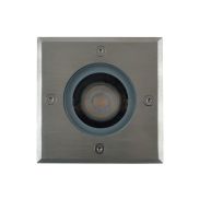 Roi Du Luminaire Hades - spot carré pour l'extérieur - 110 x 110 mm, Ø100 mm à encastrer - IP67 - chromé mat