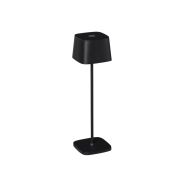 Konstsmide Capri - lampe de table extérieure sans fil avec station de charge - Ø 10 x 36 cm - 2,2W LED dimmable inclus - IP54 - noir