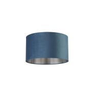 Searchlight Drum Shade - abat-jour - Ø 45 x 26 cm - bleu sarcelle et argent