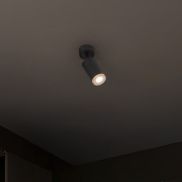 Nova Luce Mao - spot en saillie - Ø 5,5 x 17 cm - IP44 - noir sablé