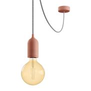 Creative Cables Eiva Pastel - suspension extérieure avec fixation plafond en silicone - Ø 12,5 x 514,5 cm - IP65 - rose saumoné