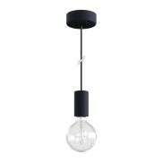 Creative Cables Eiva - suspension extérieure avec fixation plafond en silicone - Ø 12,5 x 164,5 cm - IP65 - noir charbon
