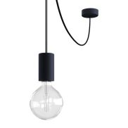 Creative Cables Eiva - suspension extérieure avec fixation plafond en silicone - Ø 12,5 x 514,5 cm - IP65 - noir charbon