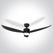 ONE Light Black Body - ventilateur de plafond avec lumière et télécommande - Ø 132 x 35 cm - 22W LED inclus - noir