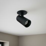 ONE Light COB Cylinders - spot en saillie avec réflecteur noir et laiton - Ø 6 x 9 cm - LED dimmable 6,5 W incluse - noir