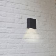 Lutec Gemini XF - applique murale - 11 x 3,8 x 11 - 7,4W LED inclus - IP54 - gris foncé - 4000K