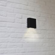 Lutec Gemini XF - applique murale - 11 x 3,8 x 11 - 7,4W LED inclus - IP54 - noir - blanc chaud