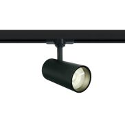 ONE Light COB Cylinder - projecteur sur rail avec COB LED - système de rail triphasé - Ø 7,5 x 18 cm - 20W LED inclus - noir - couleur de lumière blanc chaud