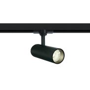 ONE Light COB Cylinder - spot sur rail avec COB LED - système de rail triphasé - Ø 5,5 x 14,7 cm - 10W LED inclus - noir - couleur de lumière blanc chaud
