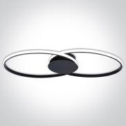 ONE Light Décoratif - plafonnier - 71 x 6 cm - 40W LED dimmable inclus - noir