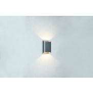 Artdelight Diaz Small - applique murale - 4 x 10 x 15 cm - 2 x 3W LED inclus - IP54 - métal brossé