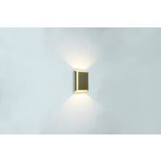 Artdelight Diaz Small - applique murale - 4 x 10 x 15 cm - 2 x 3W LED inclus - IP54 - or brossé