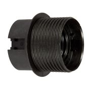VK Lighting - douille E27 - plastique - avec filetage & bride - Ø 4,0 x 4,5 cm - noir