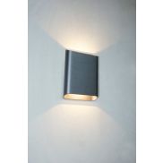 Artdelight Diaz Large - applique murale - 4 x 14,5 x 20 cm - 2 x 6W LED inclus - IP65 - métal brossé