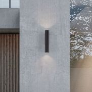 Nova Luce Torrin - applique murale extérieure - Ø 4,5 x 23 x 7,5 cm - 6W LED inclus - IP65 - anthracite foncé