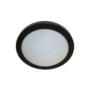 Artdelight Yuca - plafonnier de salle de bain - Ø 30 x 8 cm - 12W LED inclus - IP44 - noir