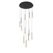 Lucide Calina - lampe suspendue - Ø 69,9 x 169,3 cm - 12 x 7,7W LED dimmable inclus - noir