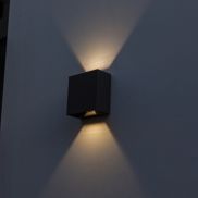 Lutec Gemini Beams - 11 x 11 x 5.4 cm - 10W inclus - IP54 - noir - blanc chaud