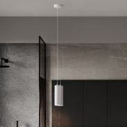Nova Luce Mao - lampe suspendue - Ø 5,5 x 200 cm - IP44 - blanc sable