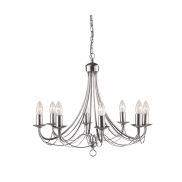 Searchlight Maypole - lustre - Ø 60 x 100 cm - argent satiné