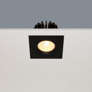 Artdelight Venice 2508 - spot encastrable - 80 x 80 mm, Ø 68 mm encastrable - 8W LED dimmable inclus - IP44 - noir