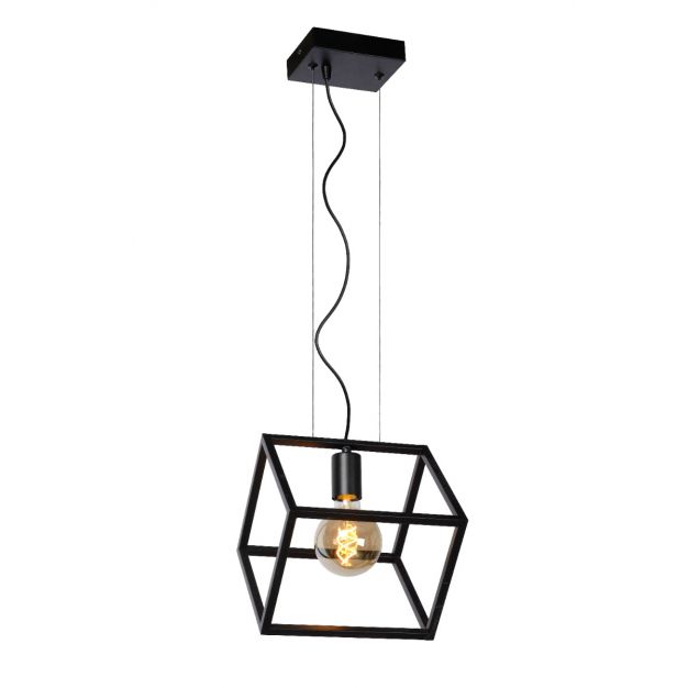 Lucide Fabian - hanglamp - 25 x 28 x 161 cm - zwart