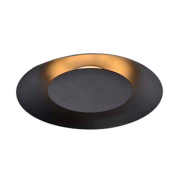 Lucide Foskal - plafonnier - Ø 34 x 7 cm - 12W LED incl. - noir