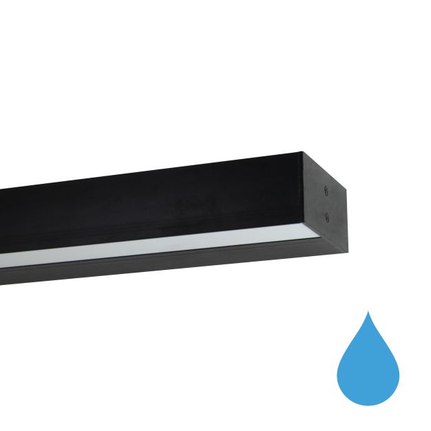 Roi Du Luminaire Wall Line - applique murale - profilé 3,3 x 7 cm - 19,2W LED par mètre - noir - bande LED et driver IP65