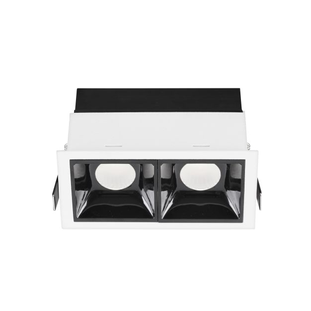Nova Luce Sorel - spot à encastrer - 115 x 62 mm, 108 x 57 mm encastré - 2 x 7W LED inclus - blanc et noir