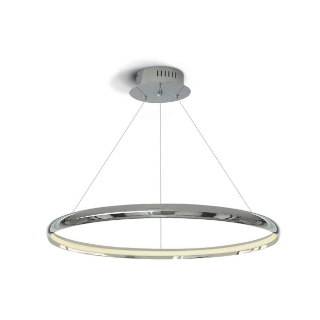 ONE Light LED Suspension Rings - lampe suspendue - Ø 60 x 150 cm - 19W LED inclus - chrome