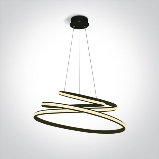 ONE Light LED Suspension Rings - lampe suspendue - Ø 65 x 150 cm - 45W LED inclus - noir