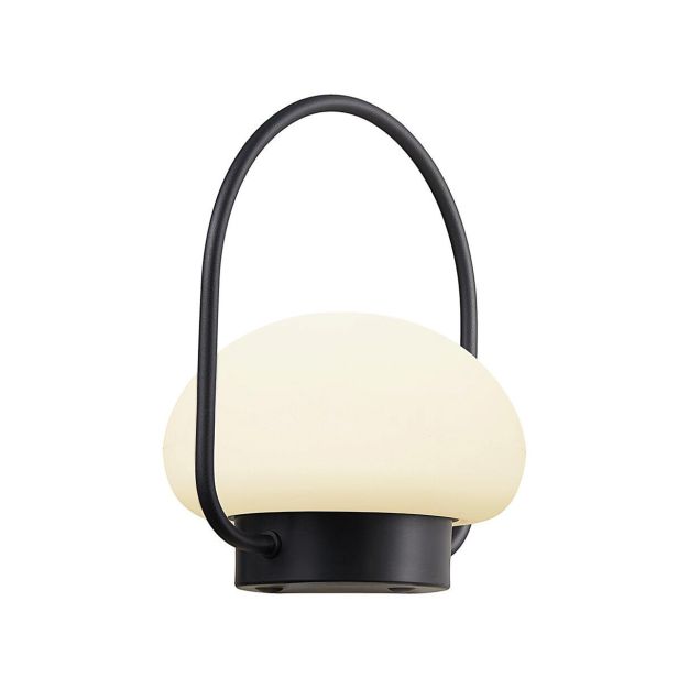 Nordlux Sponge - lampe de table d'extérieur - rechargeable par câble USB - Ø 22,5 x 27,7 cm - fonction Moodmaker à 3 niveaux - LED 4,8W inclus - IP65 - blanc et noir