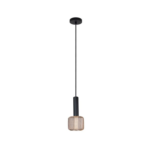 Maxlight Mesh - lampe suspendue - Ø 9 x 150 cm - 5W LED inclus - noir mat et or