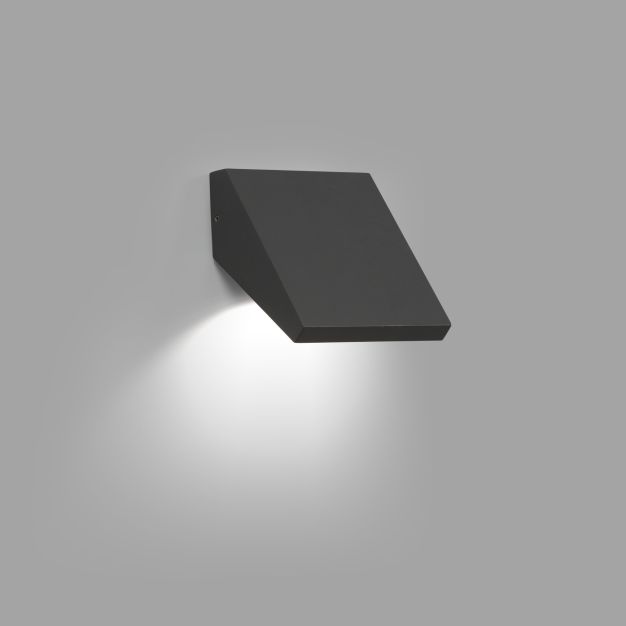 Faro Guiza - applique murale - 12 x 12 x 11,5 cm - 8W LED inclus - IP65 - gris foncé