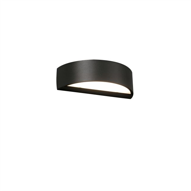 Faro Oval - applique murale - 20 x 9,4 x 5,5 cm - 10W LED inclus - IP65 - gris foncé