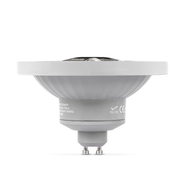 VK Lighting Ampoule LED - Ø 11,1 x 6,8 cm - GU10 - 12W LED inclus dimmable - 2700K - 45° - blanc