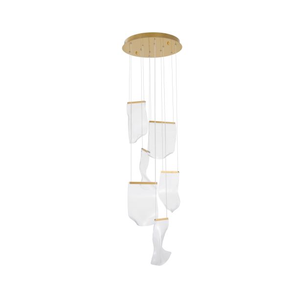 Nova Luce Siderno - lampe suspendue - Ø 48 x 150 cm - 39W LED inclus - or