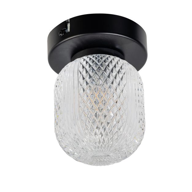 ETH Kristel - plafonnier - Ø 12 x 15 cm - transparent et noir