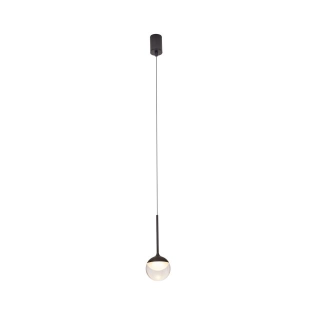 Maxlight Zoom - lampe suspendue - Ø 10 x 200 cm - 6W LED inclus - IP44 - noir