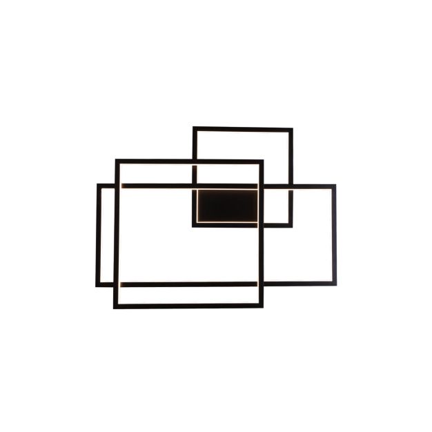 Maxlight Geometric - applique murale - 70 x 9 x 54 cm - 45W LED dimmable inclus - noir