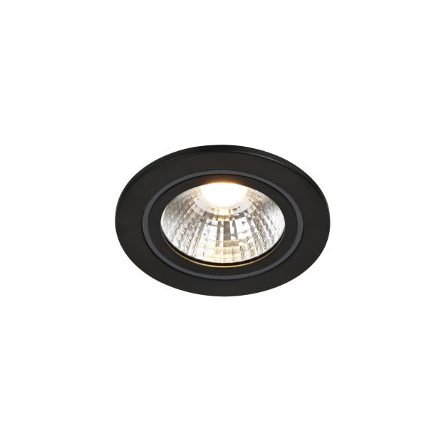 Nordlux Alec 1-Kit - spot encastré - Ø 95 mm, Ø 80 mm encastré - gradateur 3 niveaux - 6,1W LED inclus - IP44 - noir