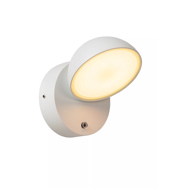 Lucide Finn - applique murale extérieure avec détecteur - 13,5 x 11 x 13,2 cm - 12W LED inclus - IP54 - blanc