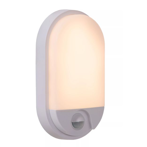Lucide Hups IR - applique murale extérieure avec détecteur - 11,9 x 4,5 x 21,2 cm - 10W LED inclus - IP54 - blanc