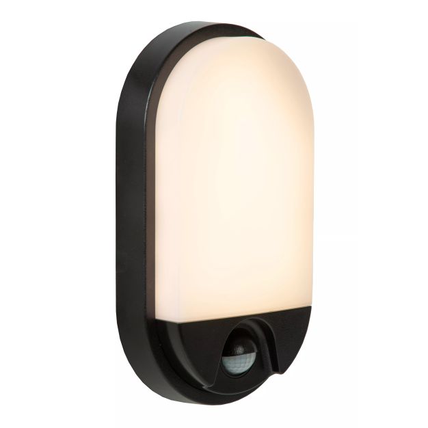 Lucide Hups IR - applique murale extérieure avec détecteur - 11,9 x 4,5 x 21,2 cm - 10W LED inclus - IP54 - noir