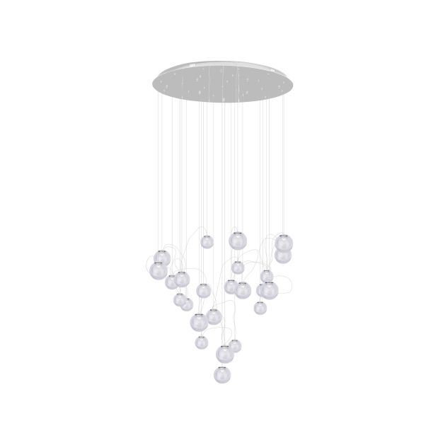 Maxlight Zoe - lampe suspendue - Ø 80 x 180 cm - 24 x 1,5W LED inclus - chrome