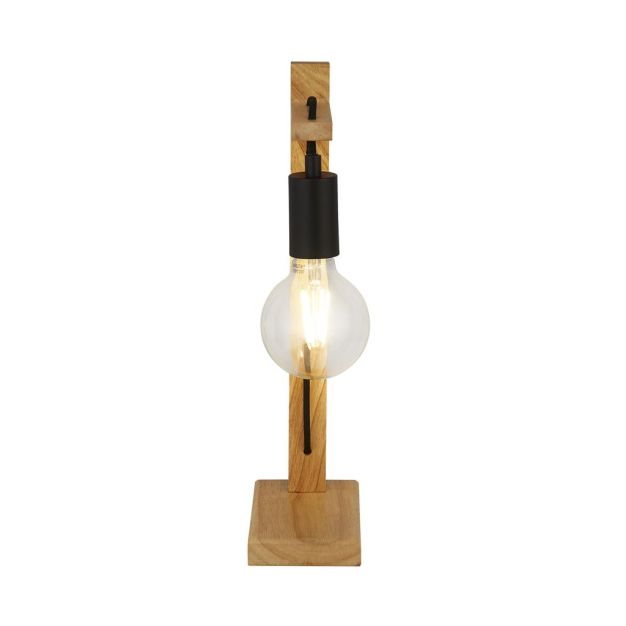 Searchlight Woody - lampe à poser - 17 x 42,5 cm - noir et marron